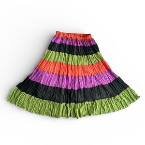 Pleats collection Pings Imports Colorful colorblock Striped Women's Skirt Sz M